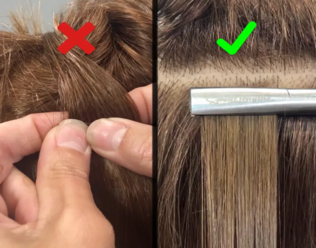 how to use tape in hair extensions like a pro3