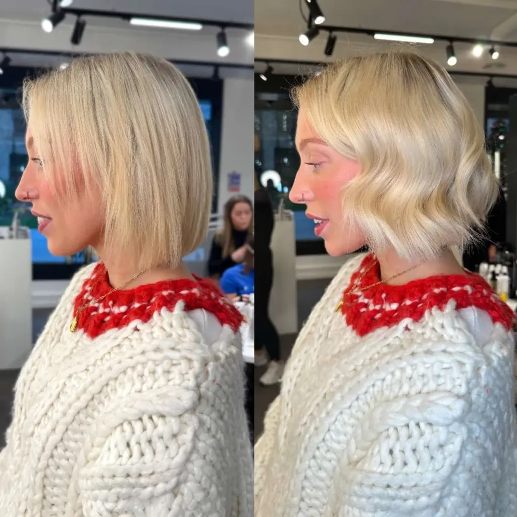 before and after of 14 inch handtied weft hair extensions2