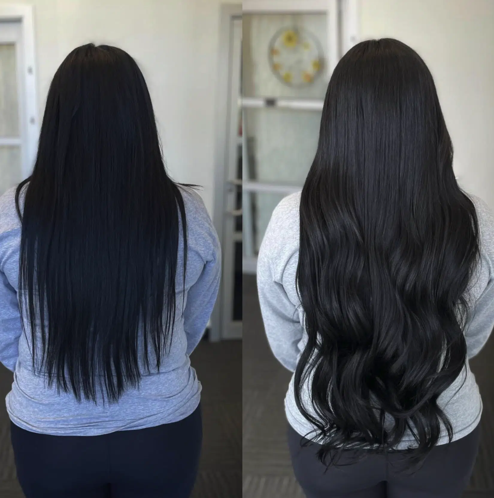 before and after of 28 inch nano hair extensions extensions