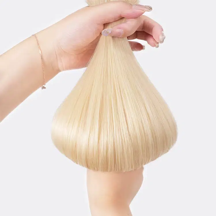 close up of high-quality human hair extensions