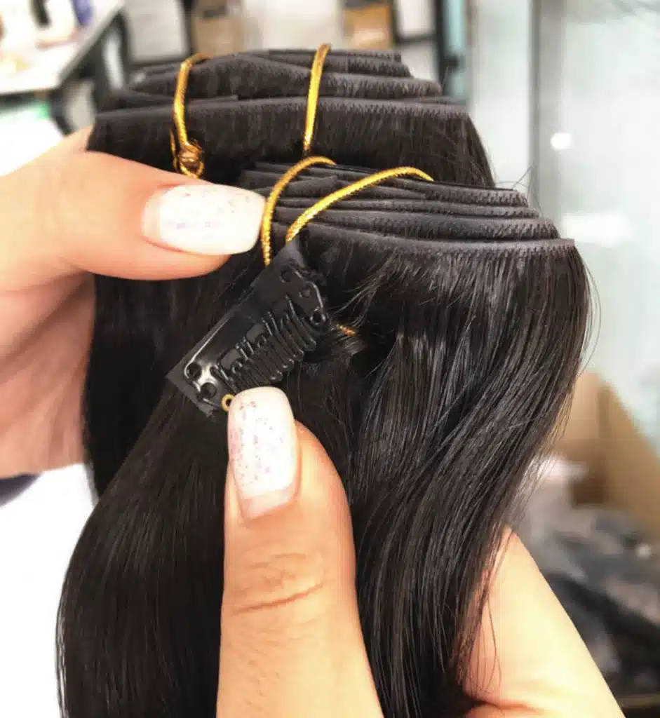 black invisible clip in hair