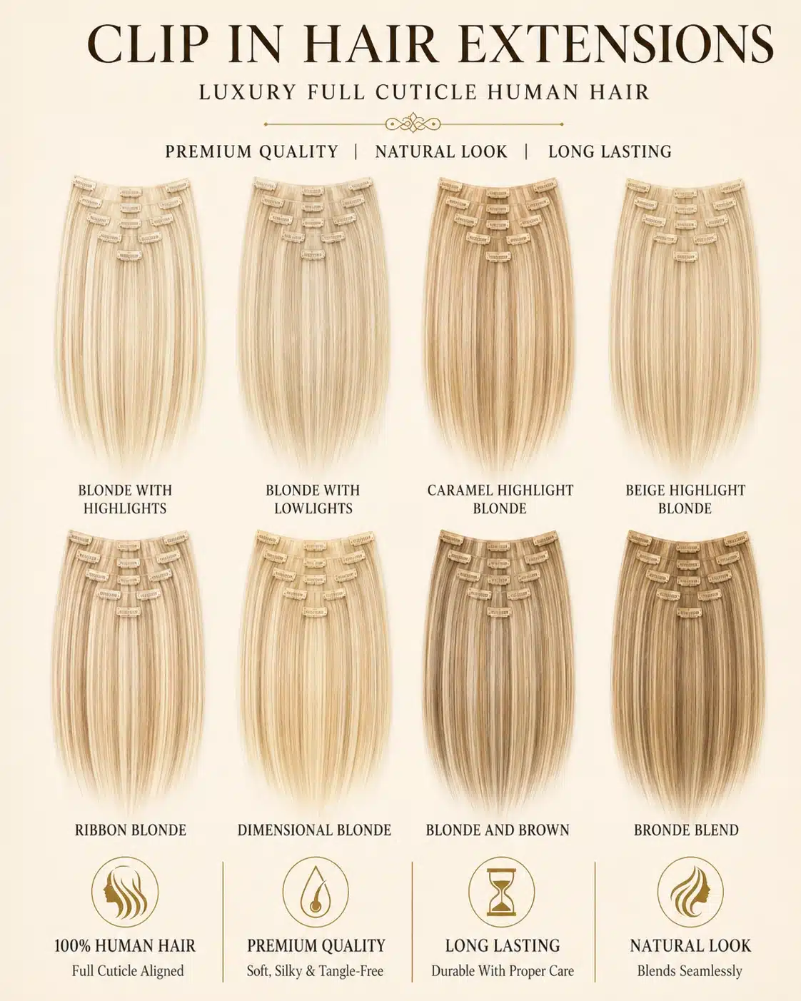 blonde clip hair