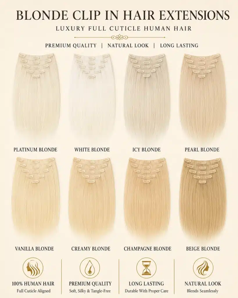 blonde clip in hair extensions