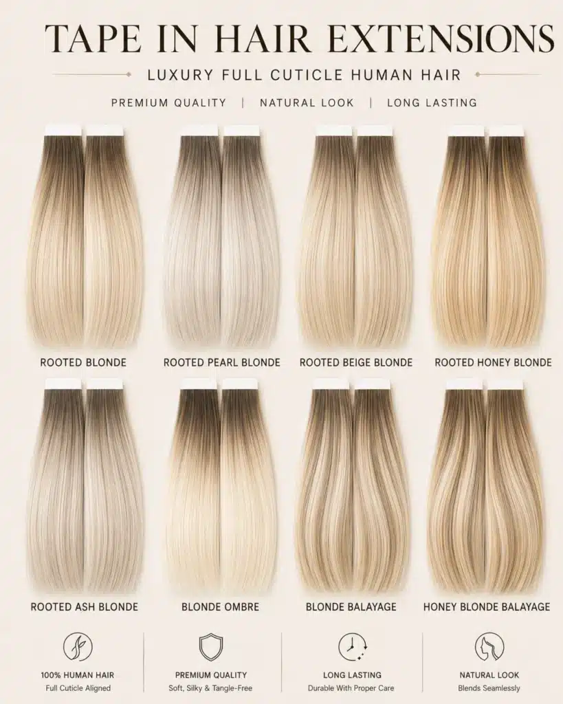 Ash Blonde Tape In Hair Extensions