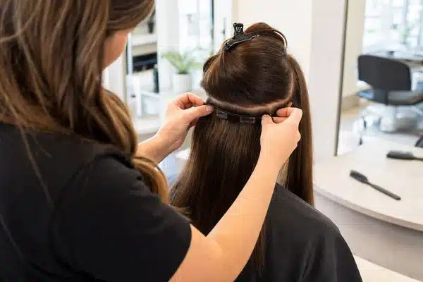 Clip in hair extension set designed for thicker hair and balanced coverage