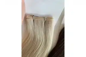 Genius weft extensions arranged for a salon seam comparison.