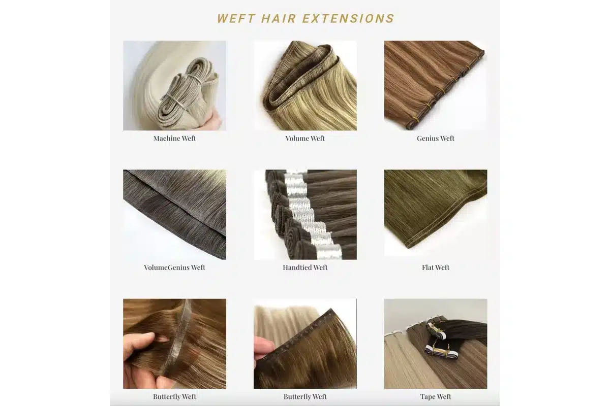 Sew in hair extensions prepared for salon service menu planning