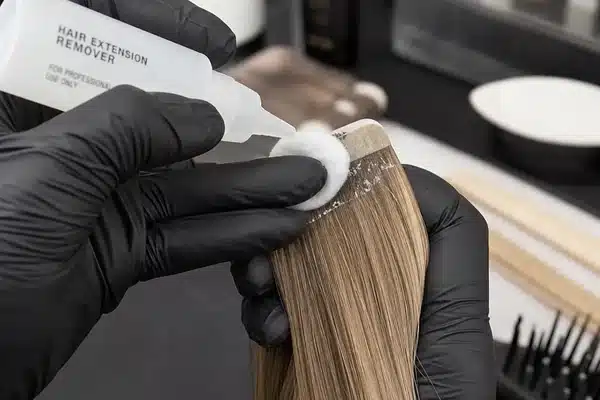 Professional tape in extension removal and residue care