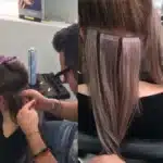 Hair extension service used to illustrate a tape in hold check