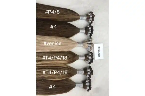 Butterfly weft pieces arranged for row width and weight planning