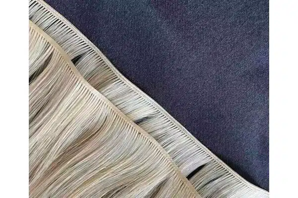 Butterfly weft seam shown for cutting and edge checks