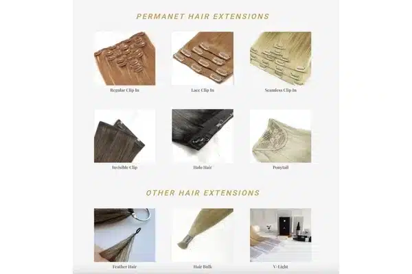 Keratin extension samples arranged for production and color approval