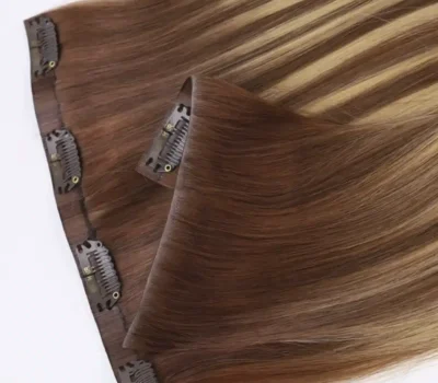 blonde invisible clip in hair